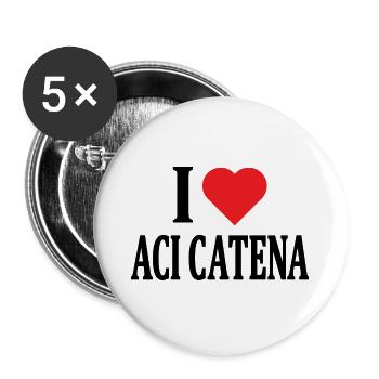 Sicily t-shirt I love Aci Catena t-shirt - Buttons large 2.2''/56 mm (5-pack) - white - Front