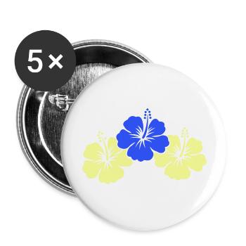 hibiskus flowers - Buttons groß 56 mm (5er Pack) - Weiß - Vorne
