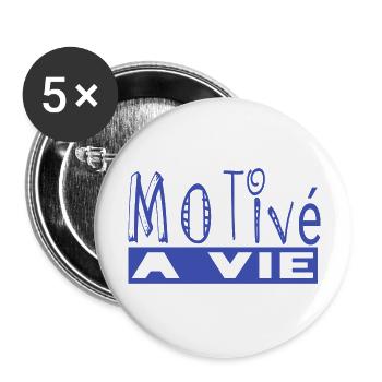 Motivated for life - Buttons large 2.2''/56 mm (5-pack) - white - Front
