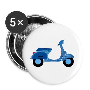 Roller Jeans Summer Italy Freedom Vacation Retro - Buttons large 2.2''/56 mm (5-pack) - white - Front