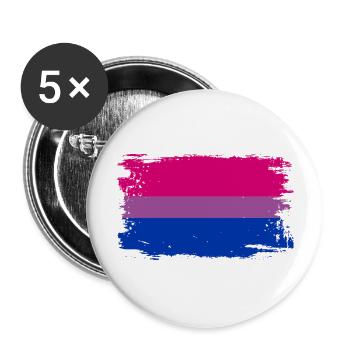 Drapeau de la fierté bisexuelle - Lot de 5 grands badges (56 mm) - blanc - Devant
