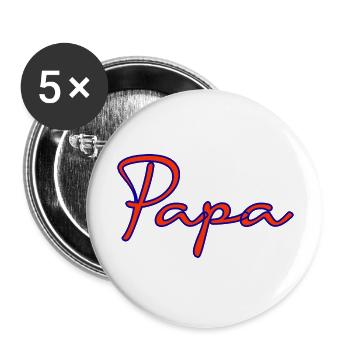 ALLES GUTE ZUM GEBURTSTAG, PAPA. PAPA. VATERTAG. VATER - Buttons groß 56 mm (5er Pack) - Weiß - Vorne