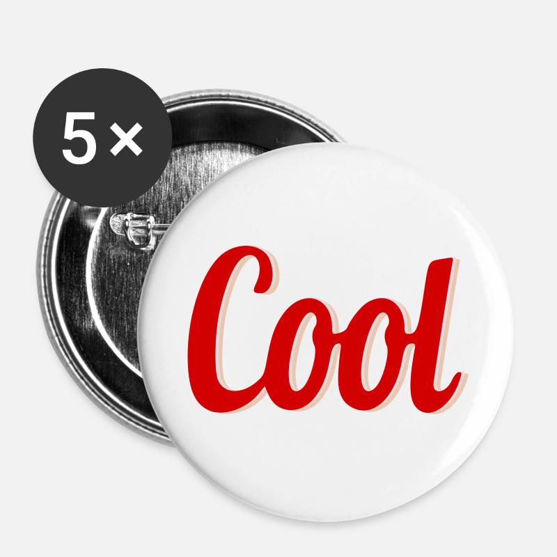 Cool - Buttons large 2.2''/56 mm (5-pack) - white