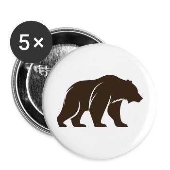 Braunbär - Buttons groß 56 mm (5er Pack) - Weiß - Vorne