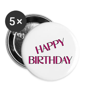 ALLES GUTE ZUM GEBURTSTAG. ALLES GUTE ZUM GEBURTSTAG. JAHRESTAG. - Buttons groß 56 mm (5er Pack) - Weiß - Vorne