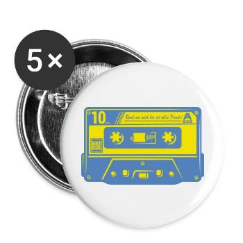 Rund um mich her ist alles Freude! On tape. - Buttons groß 56 mm (5er Pack) - Weiß - Vorne