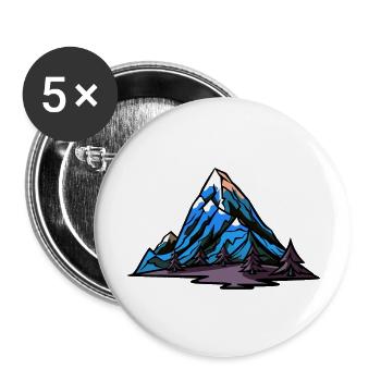 Mountains Landscape Symbol - Buttons large 2.2''/56 mm (5-pack) - white - Front
