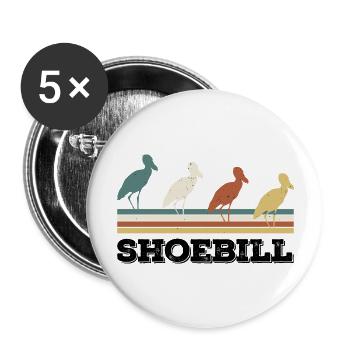 Shoebill Bird Ornithologist Forest I Gift - Buttons large 2.2''/56 mm (5-pack) - white - Front