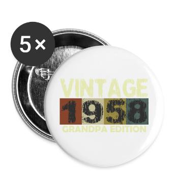 Vintage Birthday retro sunset design - Buttons large 2.2''/56 mm (5-pack) - white - Front