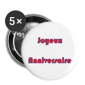 ALLES GUTE ZUM GEBURTSTAG. ALLES GUTE ZUM GEBURTSTAG. JAHRESTAG. - Buttons groß 56 mm (5er Pack) - Weiß - Vorne