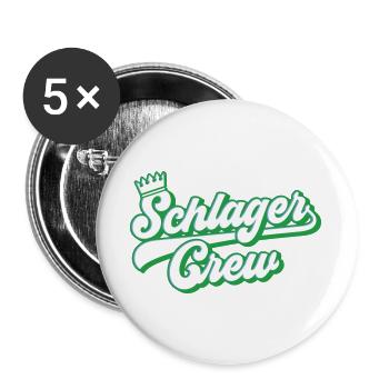 Schlager Crew | Farben änderbar - Buttons groß 56 mm (5er Pack) - Weiß - Vorne
