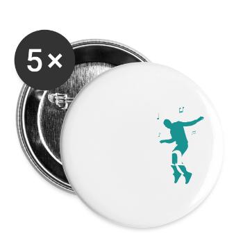 Dancing Dance Music - Buttons large 2.2''/56 mm (5-pack) - white - Front