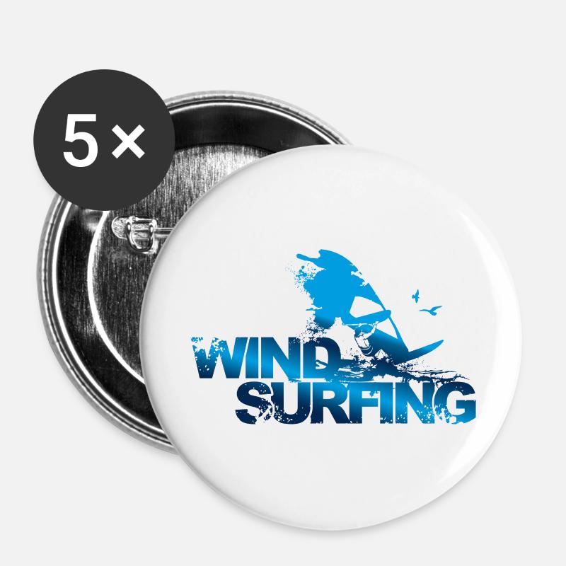Windsurfers - Buttons large 2.2''/56 mm (5-pack) - white