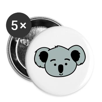koala - Lot de 5 grands badges (56 mm) - blanc - Devant