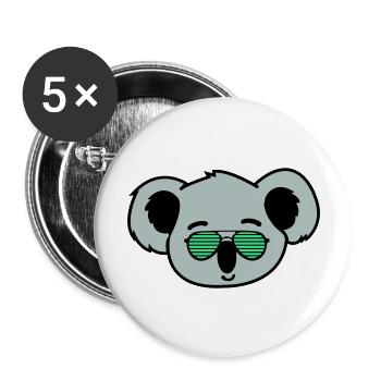 koala cool - Buttons groß 56 mm (5er Pack) - Weiß - Vorne