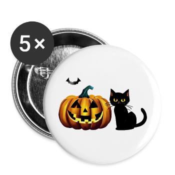 Pumpkin Costume Halloween Gift Pumpkin Pumpkins - Buttons large 2.2''/56 mm (5-pack) - white - Front