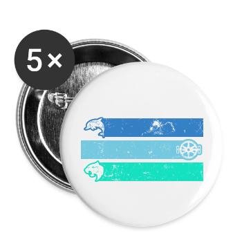 Triathlon Triathlet TRI "swim-bike-run" - Buttons groß 56 mm (5er Pack) - Weiß - Vorne