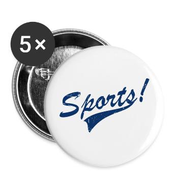 Vintage-Sport - Buttons groß 56 mm (5er Pack) - Weiß - Vorne
