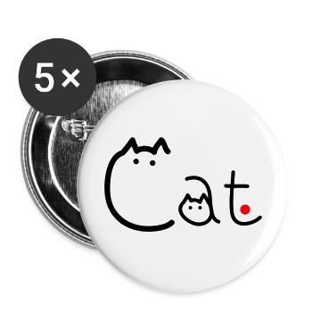 Chat écrit chez les chats - Lot de 5 grands badges (56 mm) - blanc - Devant