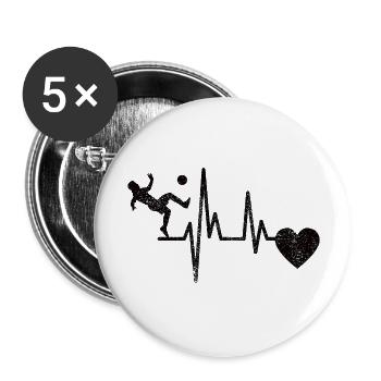 Fußballspieler Fußballdesign Fußballmannschaft - Buttons groß 56 mm (5er Pack) - Weiß - Vorne