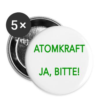 Atomkraft ja bitte - Buttons groß 56 mm (5er Pack) - Weiß - Vorne