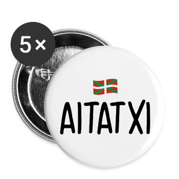 Aitatxi Baskenland-Großvater - Buttons groß 56 mm (5er Pack) - Weiß - Vorne