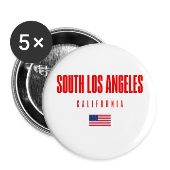 South Los Angeles, États-Unis, Amérique - Lot de 5 grands badges (56 mm) - blanc - Devant