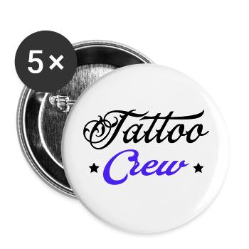 tattoo crew 1 - Buttons groß 56 mm (5er Pack) - Weiß - Vorne