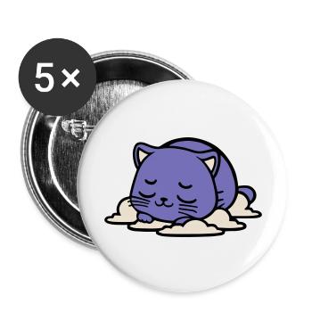 bébé chat qui dort - Lot de 5 grands badges (56 mm) - blanc - Devant