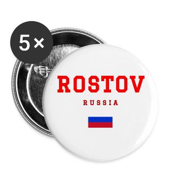 Rostov, Russie - Lot de 5 grands badges (56 mm) - blanc - Devant