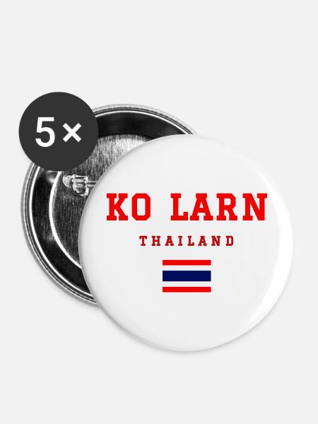 Ko Larn Thailand - Buttons groß 56 mm (5er Pack) - Weiß