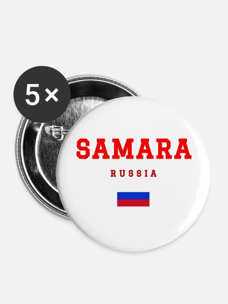 Samara Russland - Buttons groß 56 mm (5er Pack) - Weiß