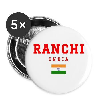 Ranchi Indien - Buttons groß 56 mm (5er Pack) - Weiß - Vorne