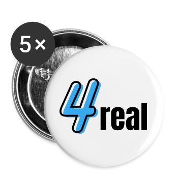 Neon Vier Typografie - Buttons groß 56 mm (5er Pack) - Weiß - Vorne