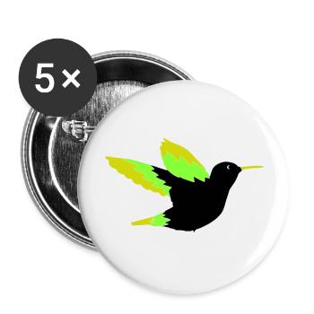 Hummingbird 01 - Buttons large 2.2''/56 mm (5-pack) - white - Front