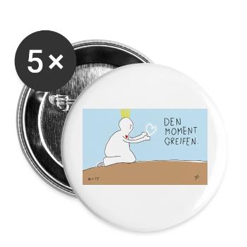 Den Moment greifen. - Buttons groß 56 mm (5er Pack) - Weiß - Vorne