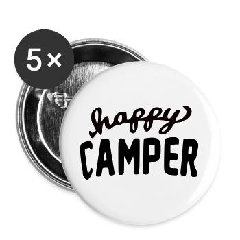 Ella Lopez "happy camper" - Buttons groß 56 mm (5er Pack) - Weiß - Vorne
