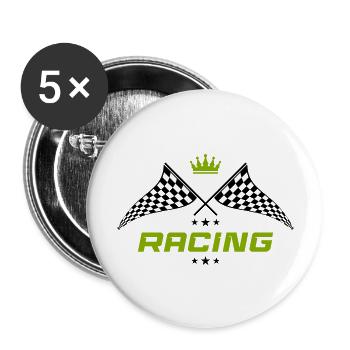 Racing Symbol - Buttons large 2.2''/56 mm (5-pack) - white - Front