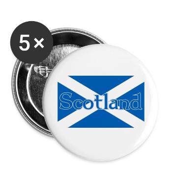 Scotland Flag with text on top - Buttons large 2.2''/56 mm (5-pack) - white - Front
