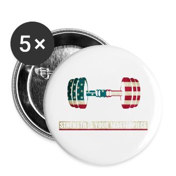 Gym - Buttons large 2.2''/56 mm (5-pack) - white - Front