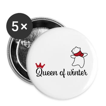 Women who love winter - Buttons large 2.2''/56 mm (5-pack) - white - Front