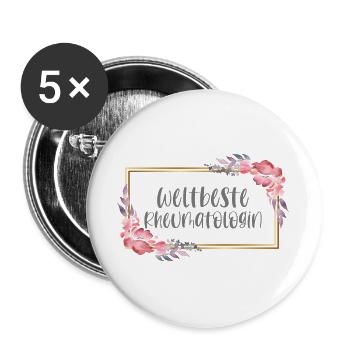 Rheumatologin Ärztin Doktorin Beruf Geschenk - Buttons groß 56 mm (5er Pack) - Weiß - Vorne
