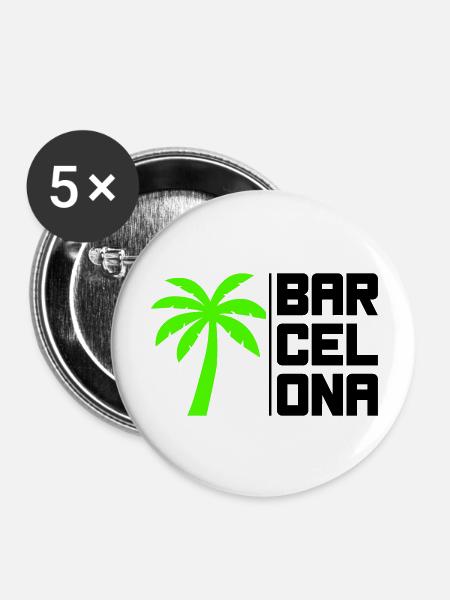 barcelona - Buttons groß 56 mm (5er Pack) - Weiß