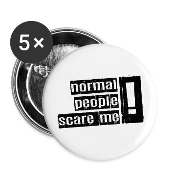 Normal People Scare Me - Psych Design - Buttons large 2.2''/56 mm (5-pack) - white - Front