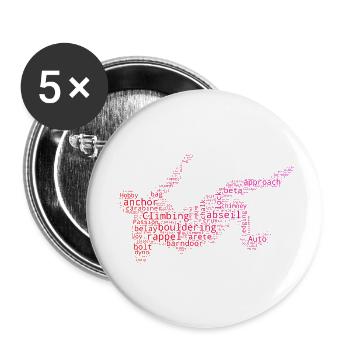Kletterer Bouldering Climbing Climber Bouldern - Buttons large 2.2''/56 mm (5-pack) - white - Front