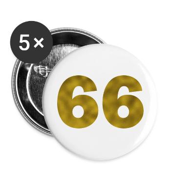Geburtstag 66 Jahre - Buttons groß 56 mm (5er Pack) - Weiß - Vorne