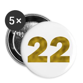 Birthday 22 years - Buttons large 2.2''/56 mm (5-pack) - white - Front