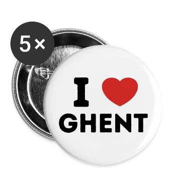I Love with Heart Ghent - Buttons large 2.2''/56 mm (5-pack) - white - Front