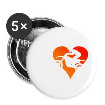 Men's Dirt Bike Freestyle Motocross Women - Buttons large 2.2''/56 mm (5-pack) - white - Front