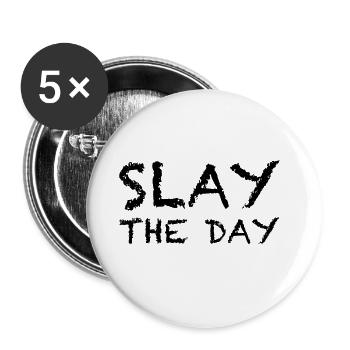 Tuez la journée | Tuez le t-shirt de jour - Lot de 5 grands badges (56 mm) - blanc - Devant